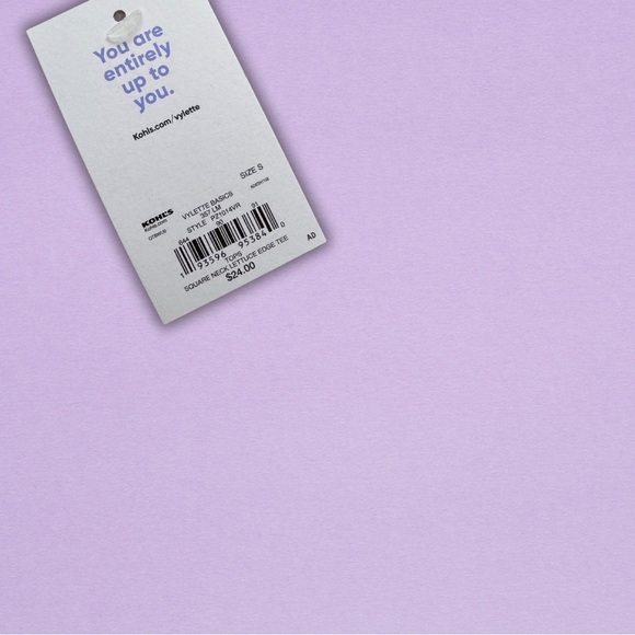 Juniors S Scoop Neck Lettuce Edge Shirt - Picture 3 of 3